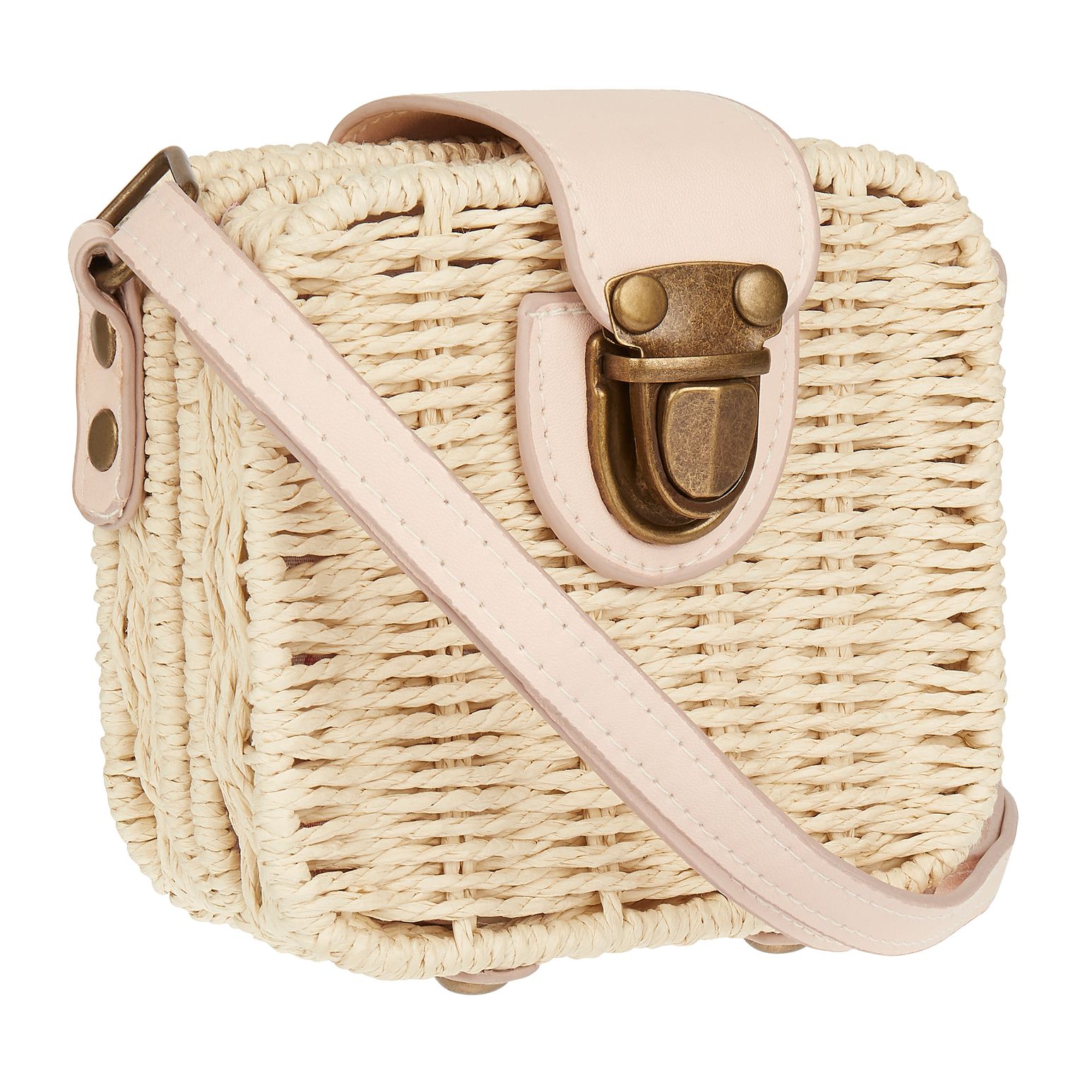 Umhängetasche | Mini Wicker Basket - rosa